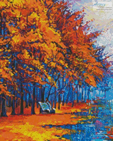 Autumn Landscape Painting - Crop - Click Image to Close